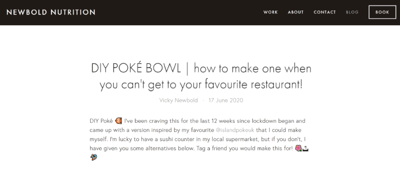 Un esempio di articolo dimostrativo che spiega i passaggi per realizzare una poke bowl.