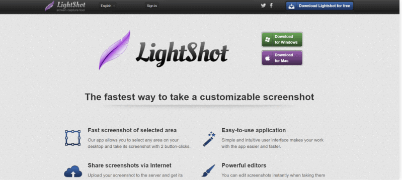 Usa Lighshot per acquisire screenshot di ottima qualità.
