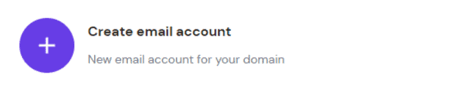 Opzione crea account email su hpanel