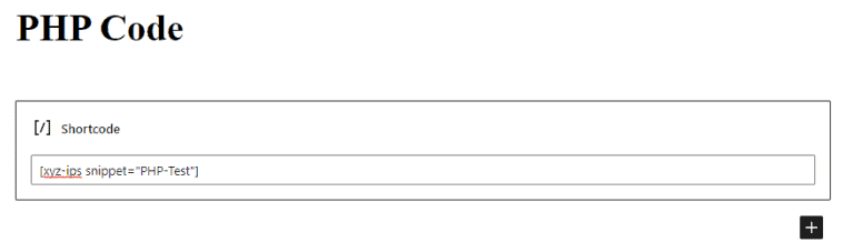 Blocco shortcode in WordPress.