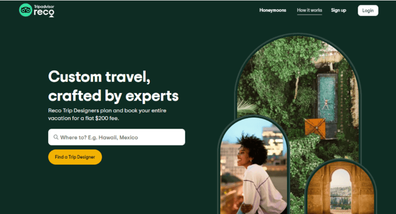 Homepage del sito web di Reco