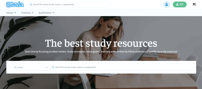 Homepage del sito web Stuvia