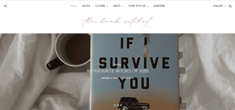 Homepage del sito web The Book Satchel