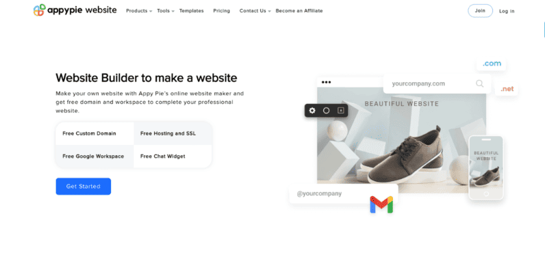 Landing page di Appy pie
