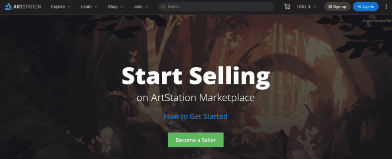 Sito web di ArtStation