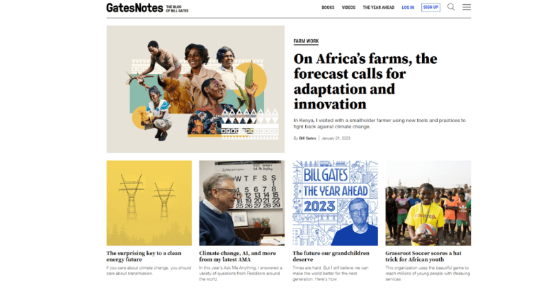 Homepage di Bill Gates