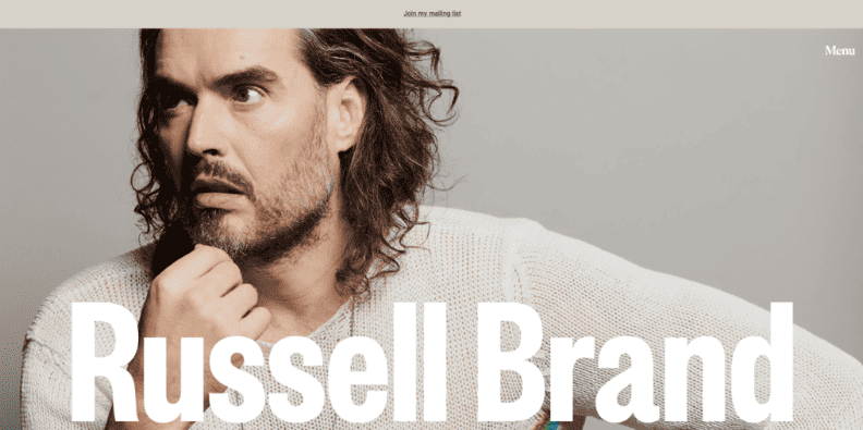 Homepage di Russell Brand