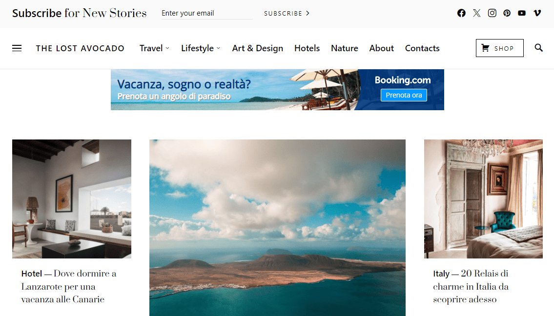 Homepage di The Lost Avocado