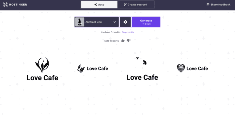 Panoramica dei loghi generati