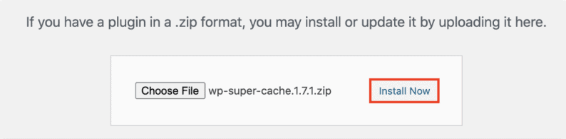 Schermata che mostra dove si trova il pulsante Installa ora