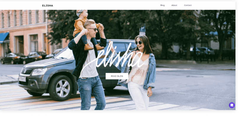 Layout del template Elisha del Website Builder di Hostinger