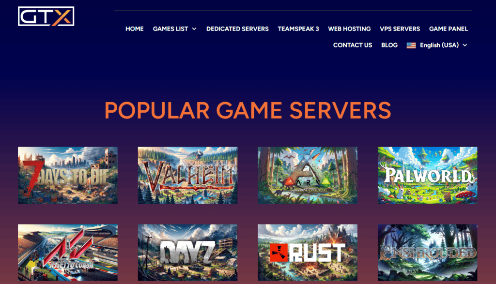 Landing page del sito web GTXgaming