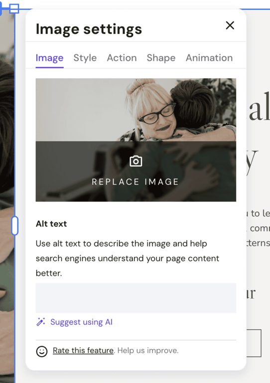 Impostazioni immagine ampliate