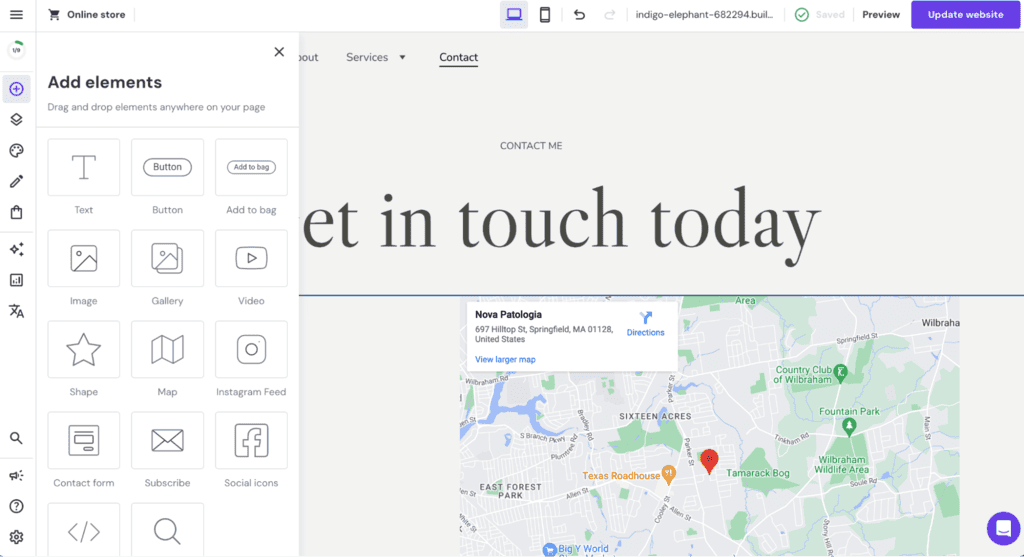 Menu "Aggiungi elementi"