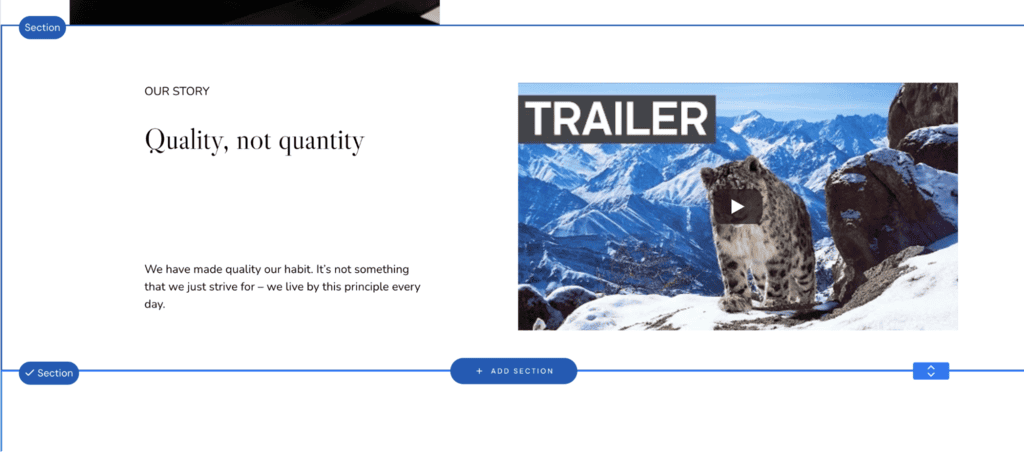 Aggiungi un pulsante di sezione visibile tra le sezioni