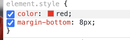 Element style in primo piano