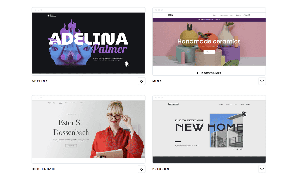 Template del website builder di Hostinger