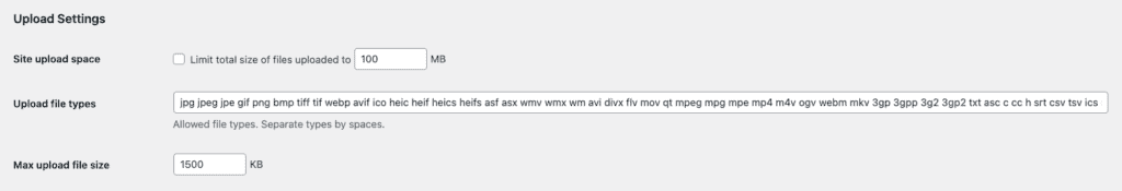 Impostazioni di rete di WordPress, con attenzione alle impostazioni di caricamento