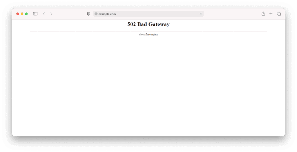 Errore bad gateway Cloudflare
