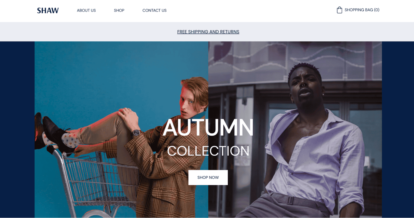 Esempio di una homepage
