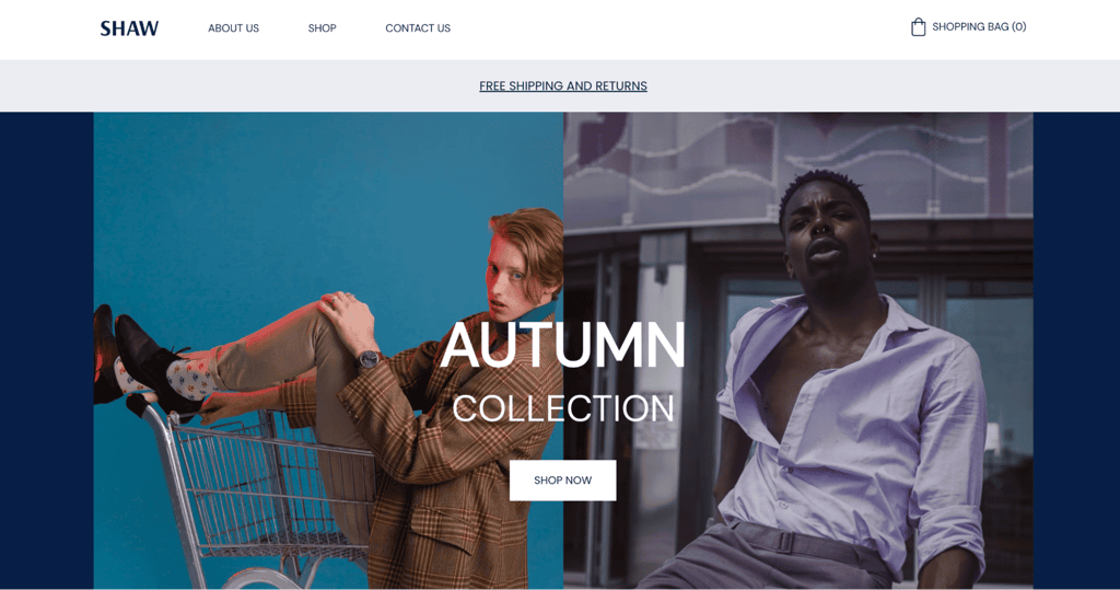 Esempio di una homepage
