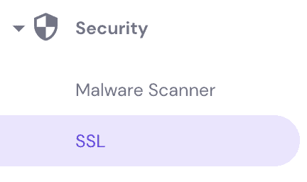Il pulsante SSL di hPanel