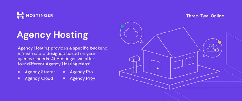 Informazioni e piani dell'hosting per agenzie di Hostinger
