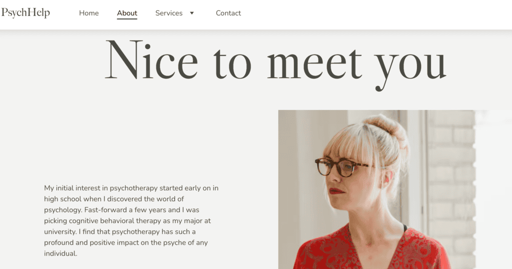 Template della pagina chi siamo di Dossenbach