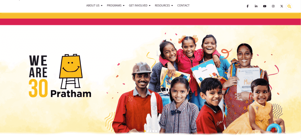 Homepage di Pratham