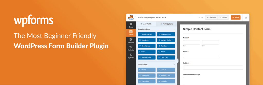 Banner del plugin WPForms
