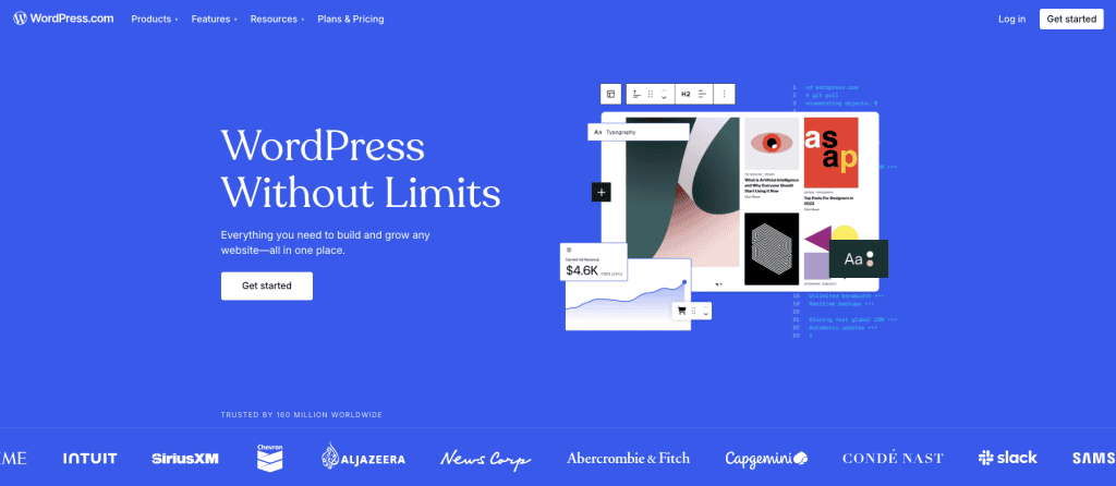 Homepage di WordPress.com