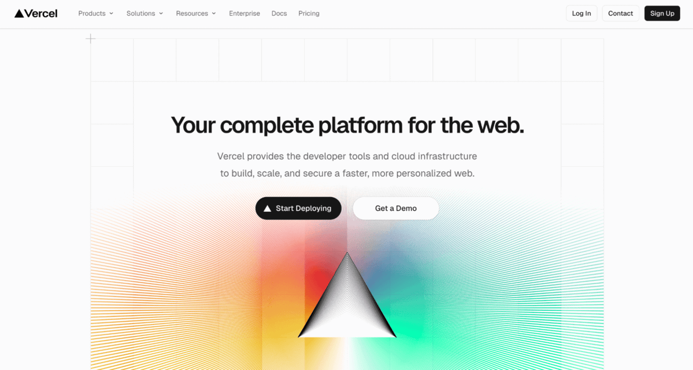 Landing page di Vercel