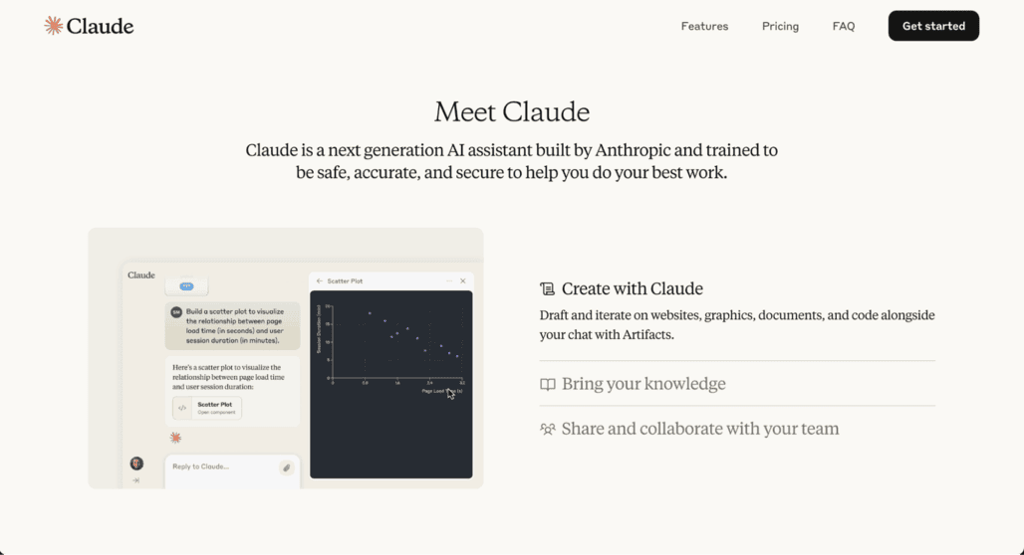 Homepage di Claude