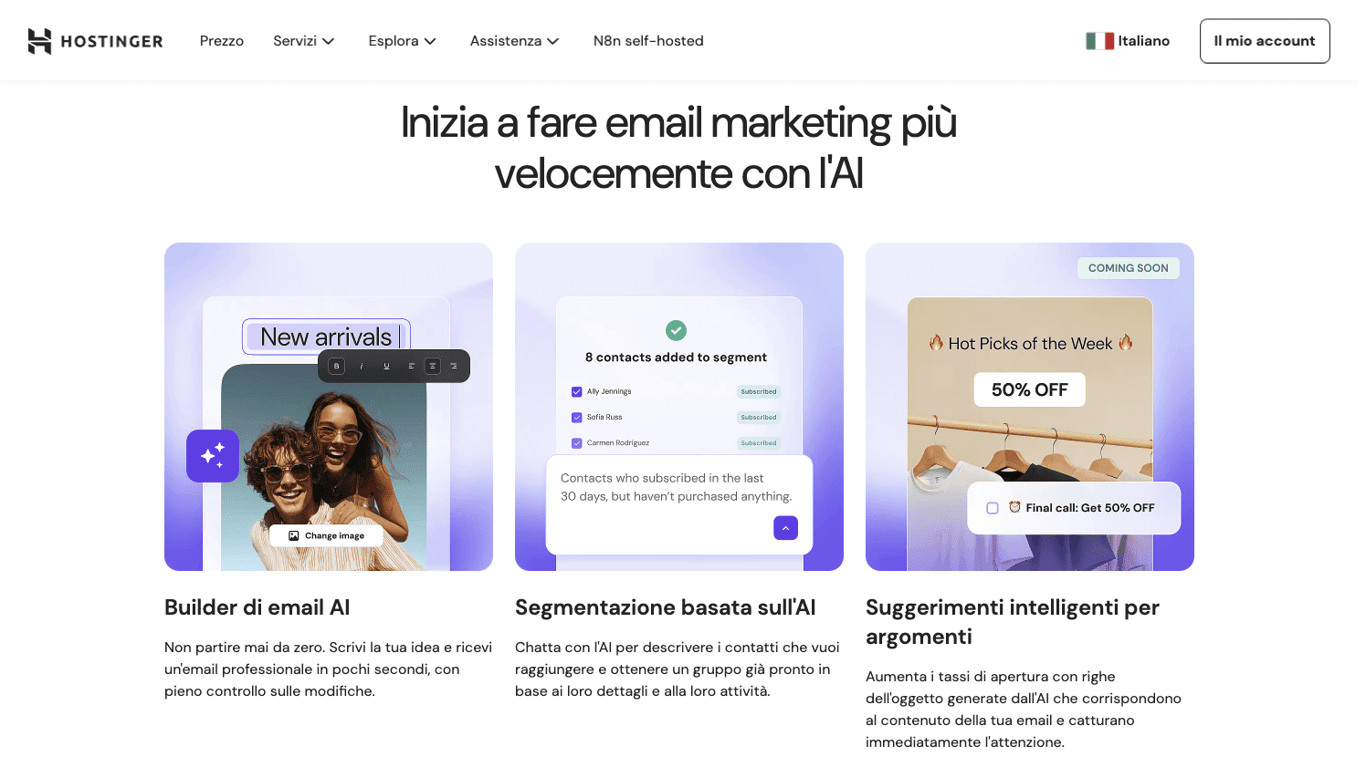 Homepage di Hostinger Reach