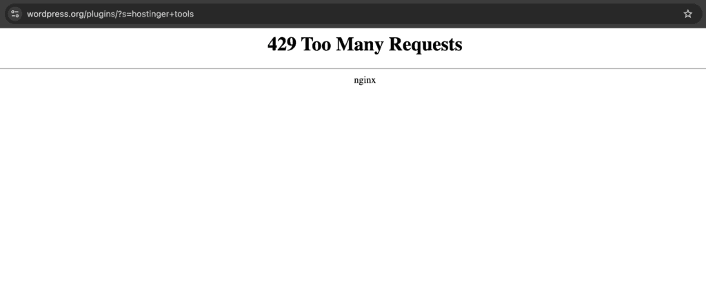 429 too many requests in Google Chrome