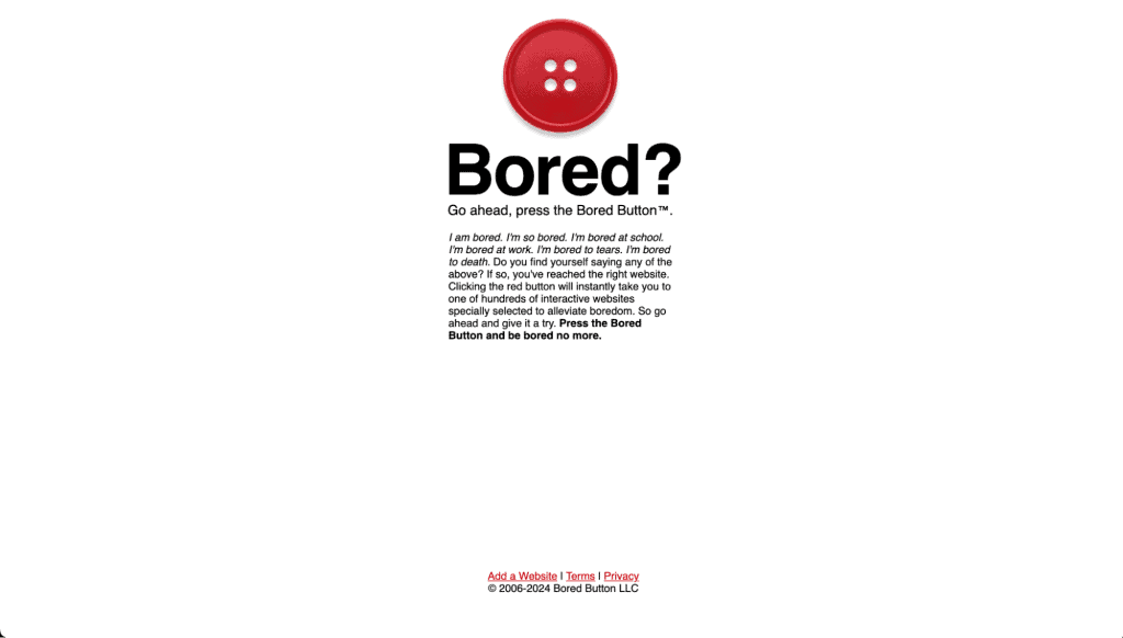 Pulsante annoiato homepage