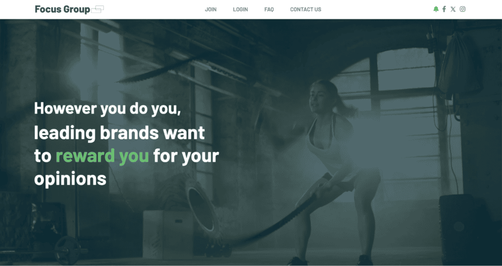 Pagina di destinazione di FocusGroup.com