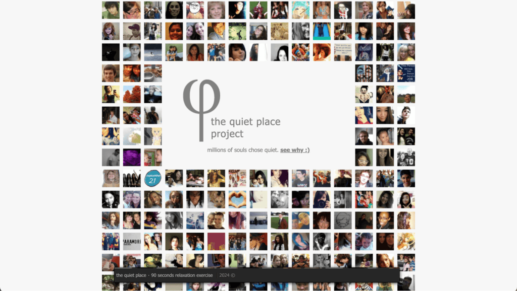 Il progetto The quiet place homepage