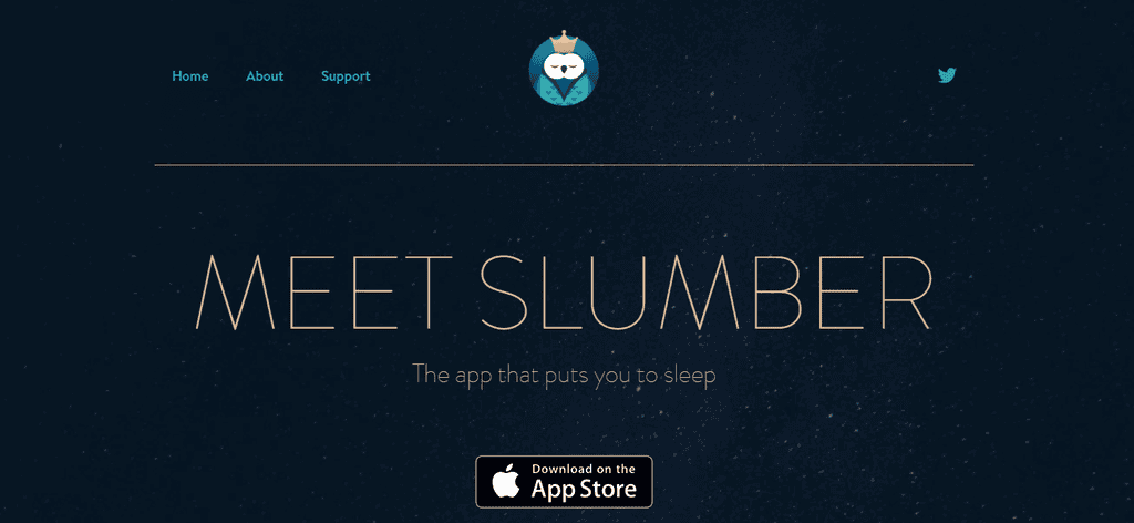 Pagina iniziale di Slumber
