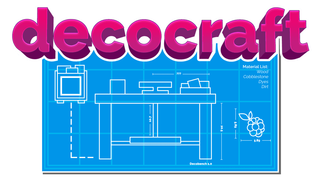 logo decocraft con sotto la cianografia di una scrivania