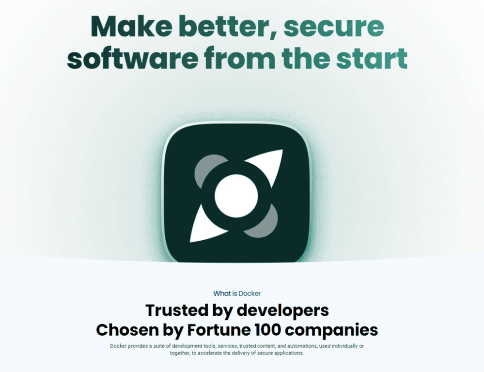 Homepage ufficiale di Docker