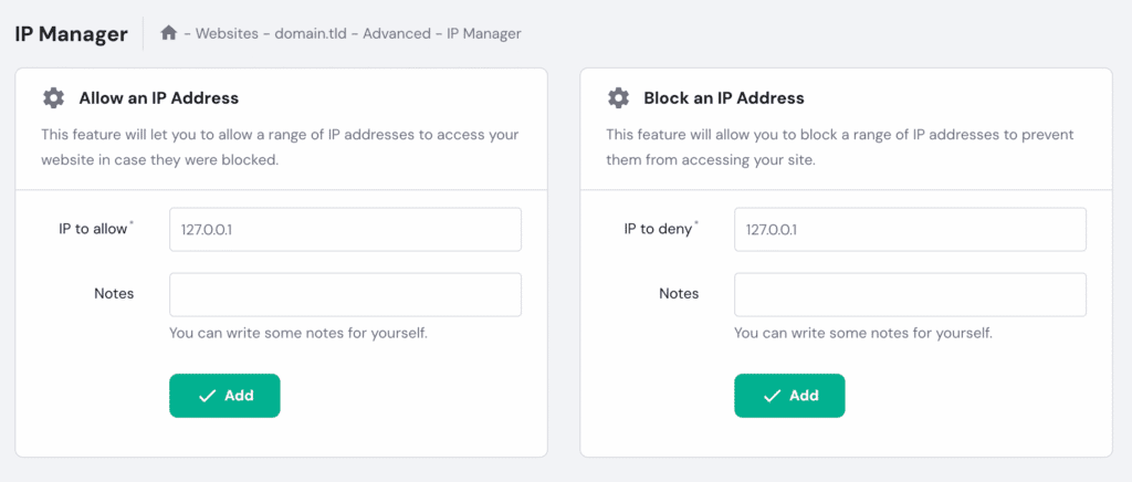 L'interfaccia IP Manager di Hostinger hPanel nella sezione Avanzate.