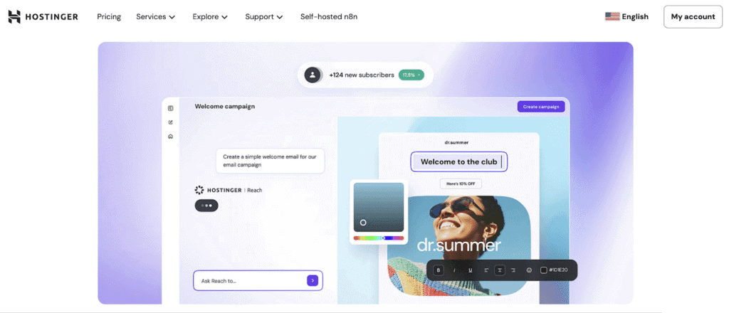 Homepage di Hostinger Reach