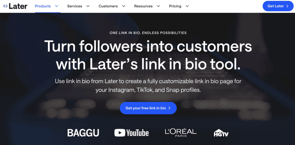 Homepage di Linkin.bio