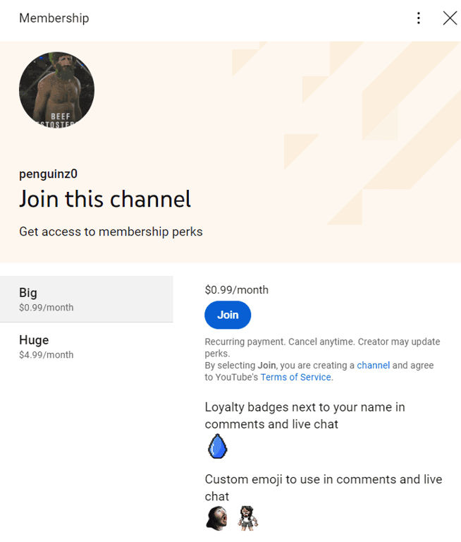 Vantaggi e prezzi dell'iscrizione a YouTube di Penguinz0 o MoistCr1tikal