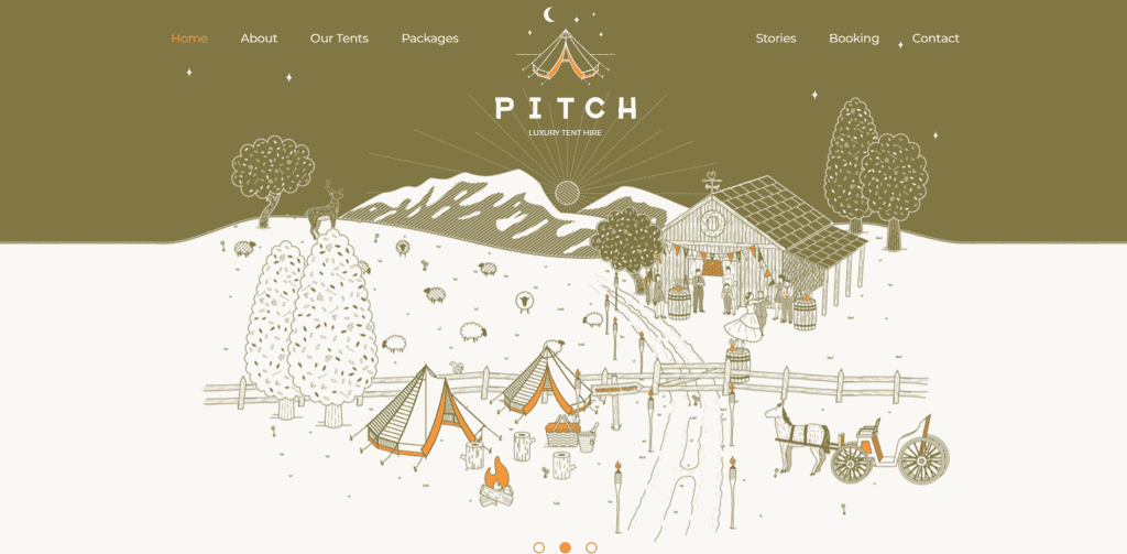 homepage di Pitch Tents
