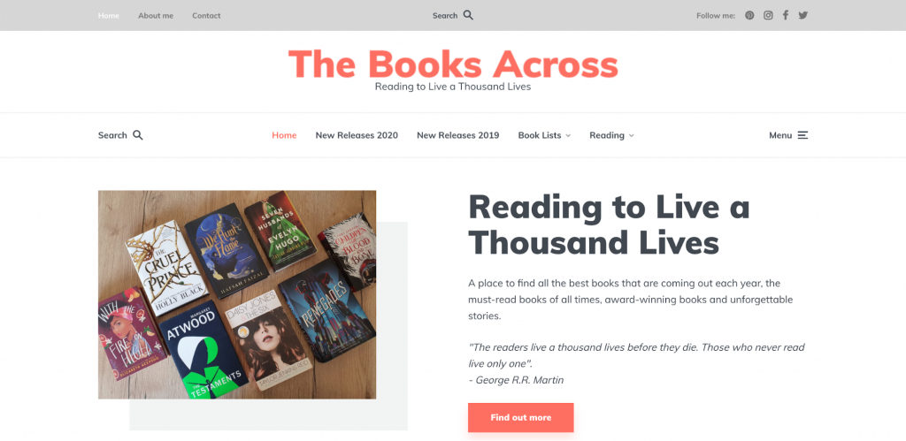 Homepage e testimonianze di The Books Across