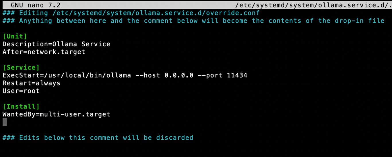 Crea un file di servizio systemd per far partire Ollama automaticamente all'avvio del server.