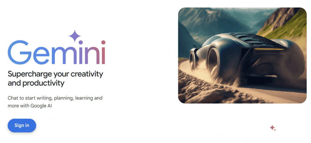 La home page di Gemini