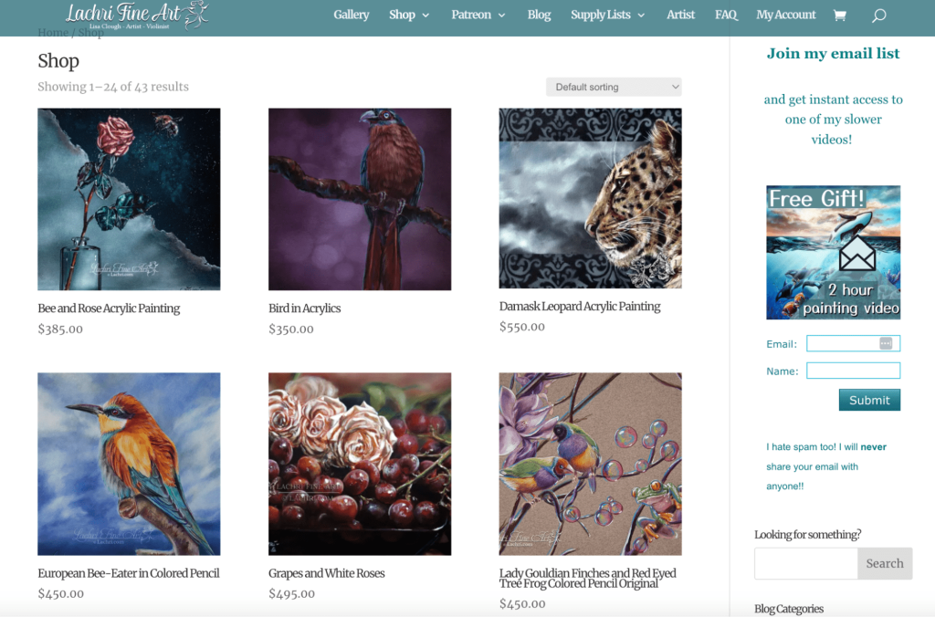 Il sito web di Lachri Fine Art